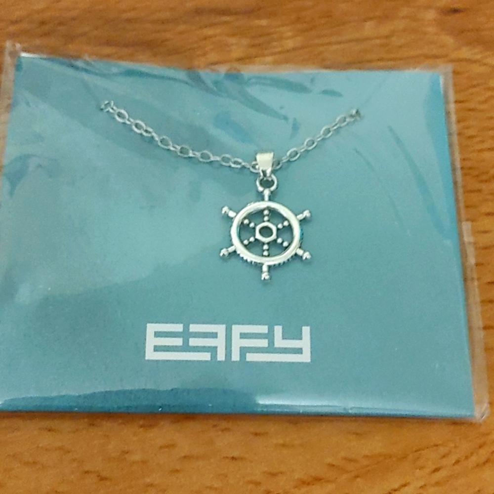 Effy Silver Ship Wheel Pendant Necklace